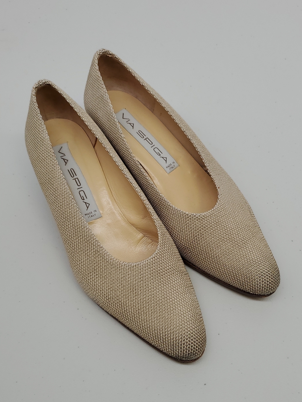 Vintage Via Spiga Woven Texture Knit Pumps Size 8